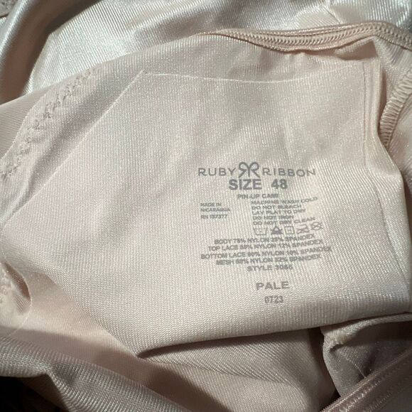 Ruby Ribbon Pin-Up Lace Cami in Pale Nude New Size 48 - Picture 5 of 8